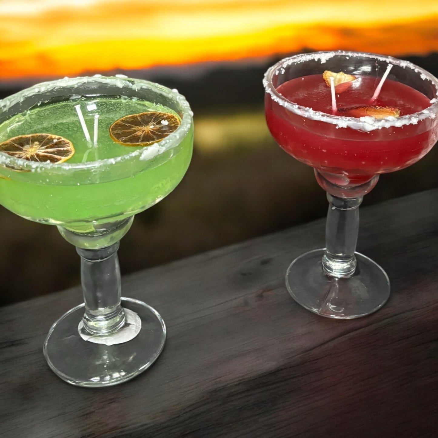 Margarita candle with salt/sugar brim