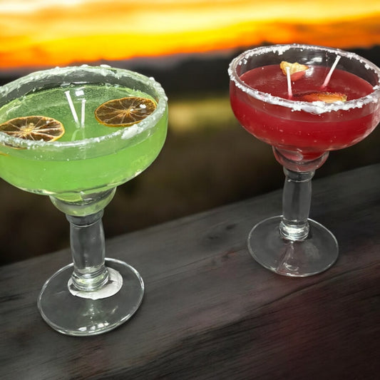 Margarita candle with salt/sugar brim